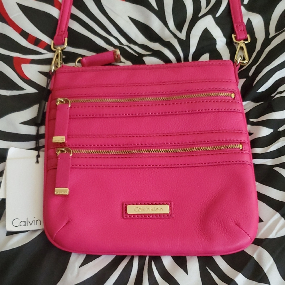 Calvin Klein Pink Leather Crossbody Bag